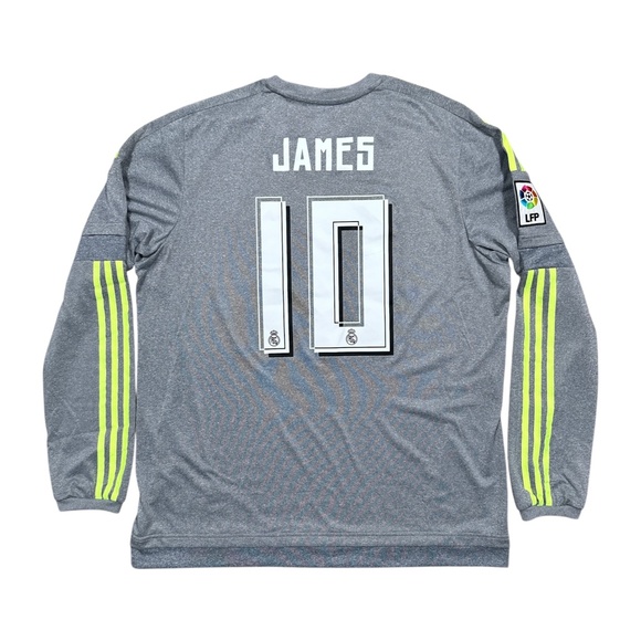Adidas Real Madrid James Rodriguez 2015 2016 Gray Away Soccer Jersey Mens XL - Picture 1 of 12
